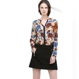 Zara XS Floral Blouse